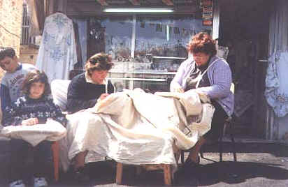 The family lacemaking in the sunshine at Lefkara in Cyprus.jpg (26603 bytes)