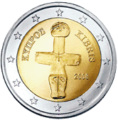 The new 2 euro coin replaced Cyprus money on the 1st January 2008
