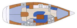 layout plan - you can hire this boat in Cyprus from either Limassol, Larnaca, Paphos, Polis or Ayia Napa