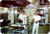 A kitchen onboard a Grimaldi ferry to Cyprus