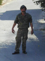 Intrepid Cypriot hunter - geared up to shoot sparrows
