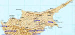 Map of the fishing dams in Cyprus